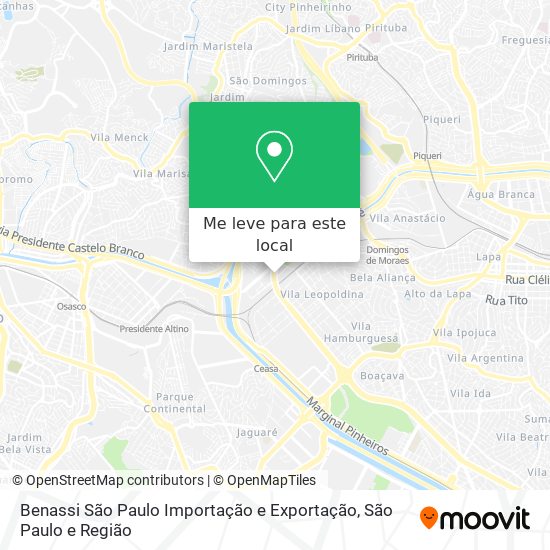 Benassi São Paulo Importação e Exportação mapa