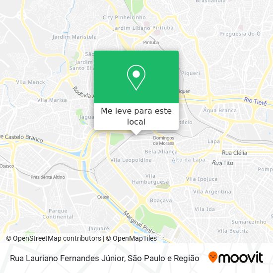 Rua Lauriano Fernandes Júnior mapa