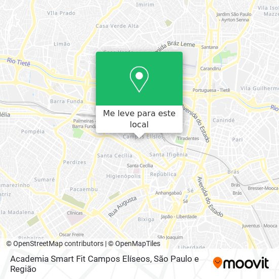 Academia Smart Fit Campos Elíseos mapa