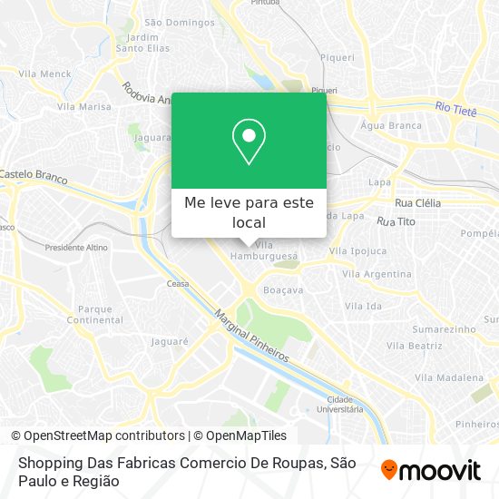 Shopping Das Fabricas Comercio De Roupas mapa