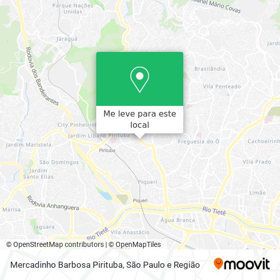 Mercadinho Barbosa Pirituba mapa