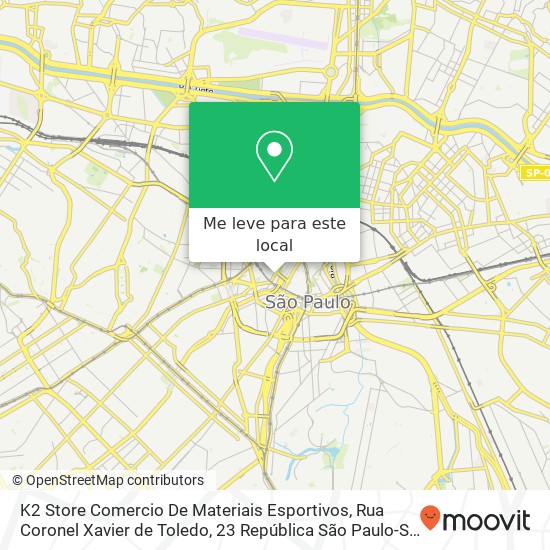 K2 Store Comercio De Materiais Esportivos, Rua Coronel Xavier de Toledo, 23 República São Paulo-SP 01048-000 mapa