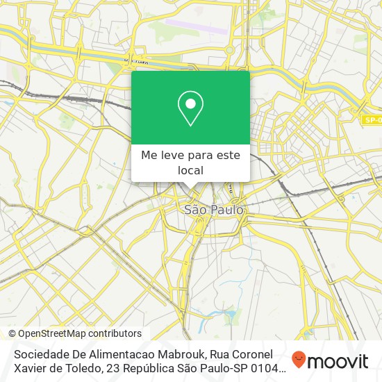 Sociedade De Alimentacao Mabrouk, Rua Coronel Xavier de Toledo, 23 República São Paulo-SP 01048-000 mapa