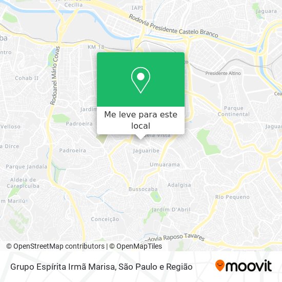 Grupo Espírita Irmã Marisa mapa
