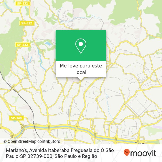 Mariano's, Avenida Itaberaba Freguesia do Ó São Paulo-SP 02739-000 mapa