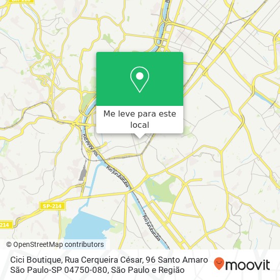 Cici Boutique, Rua Cerqueira César, 96 Santo Amaro São Paulo-SP 04750-080 mapa