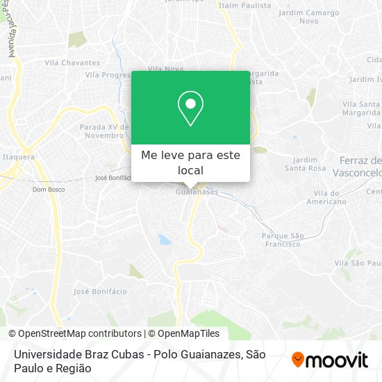 Universidade Braz Cubas - Polo Guaianazes mapa