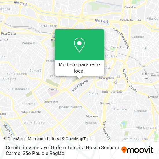 Cemitério Venerável Ordem Terceira Nossa Senhora Carmo mapa