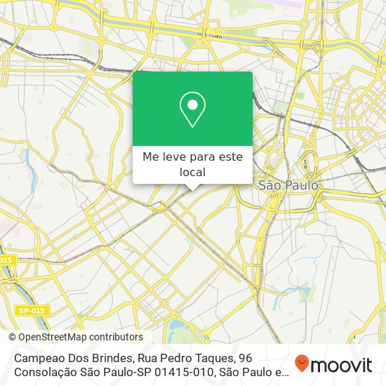 Campeao Dos Brindes, Rua Pedro Taques, 96 Consolação São Paulo-SP 01415-010 mapa