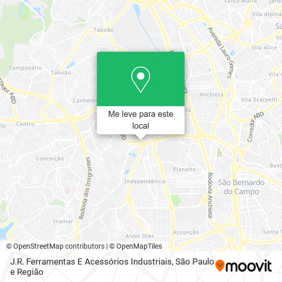 J.R. Ferramentas E Acessórios Industriais mapa