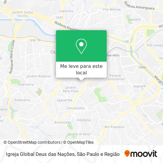 Igreja Global Deus das Nações mapa