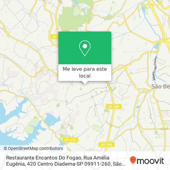 Restaurante Encantos Do Fogao, Rua Amélia Eugênia, 420 Centro Diadema-SP 09911-260 mapa