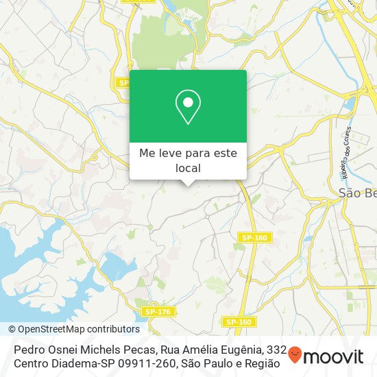 Pedro Osnei Michels Pecas, Rua Amélia Eugênia, 332 Centro Diadema-SP 09911-260 mapa