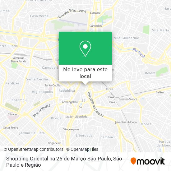 Shopping Oriental na 25 de Março São Paulo mapa