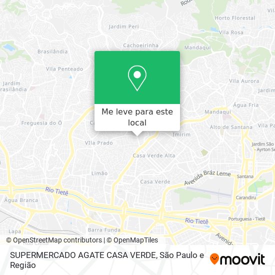 SUPERMERCADO AGATE CASA VERDE mapa