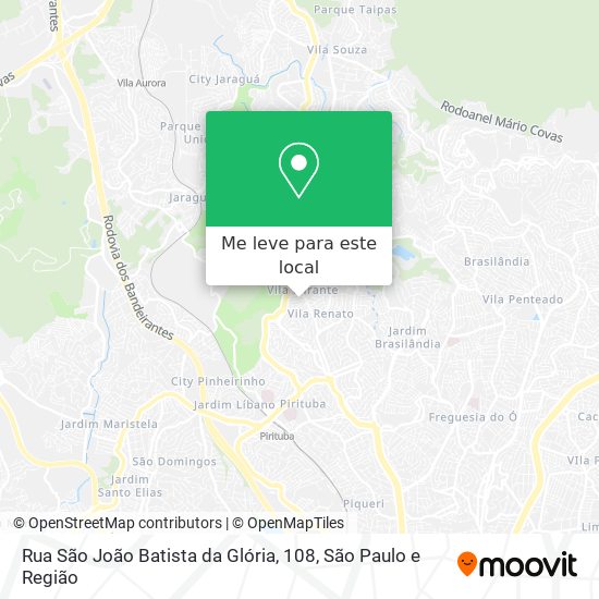 Rua São João Batista da Glória, 108 mapa