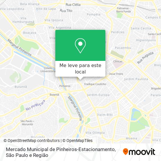 Mercado Municipal de Pinheiros-Estacionamento mapa