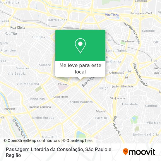 Passagem Literária da Consolação mapa