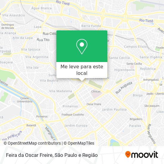 Feira da Oscar Freire mapa
