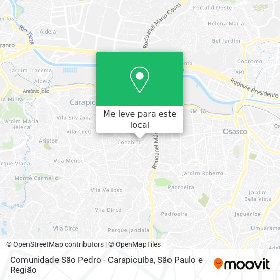 Comunidade São Pedro - Carapicuíba mapa