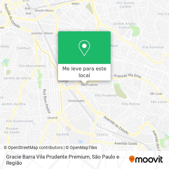 Gracie Barra Vila Prudente Premium mapa