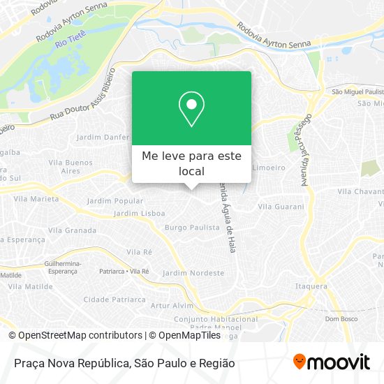 Praça Nova República mapa