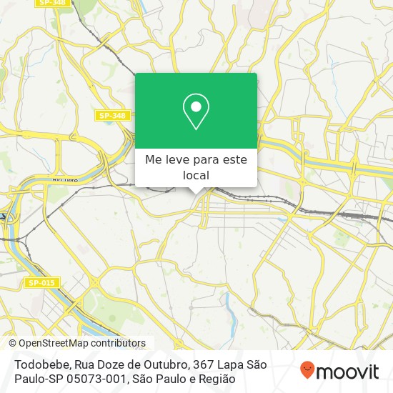 Todobebe, Rua Doze de Outubro, 367 Lapa São Paulo-SP 05073-001 mapa