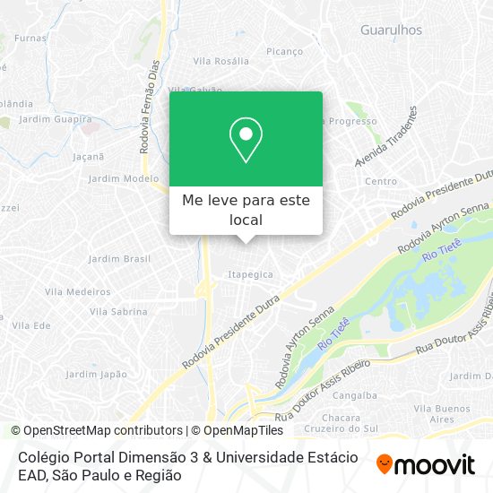 Colégio Portal Dimensão 3 & Universidade Estácio EAD mapa