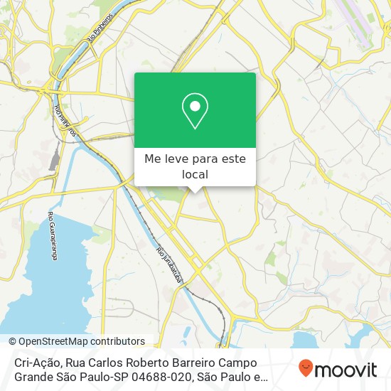 Cri-Ação, Rua Carlos Roberto Barreiro Campo Grande São Paulo-SP 04688-020 mapa