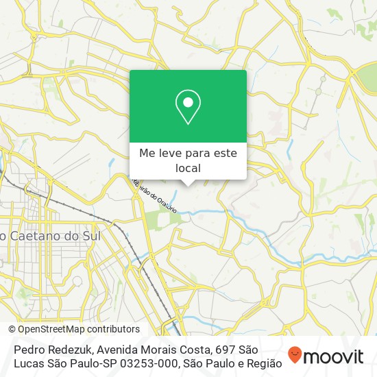 Pedro Redezuk, Avenida Morais Costa, 697 São Lucas São Paulo-SP 03253-000 mapa