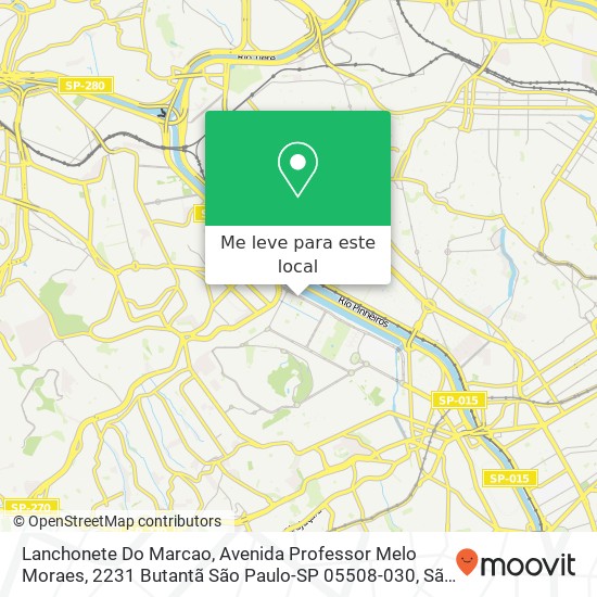 Lanchonete Do Marcao, Avenida Professor Melo Moraes, 2231 Butantã São Paulo-SP 05508-030 mapa