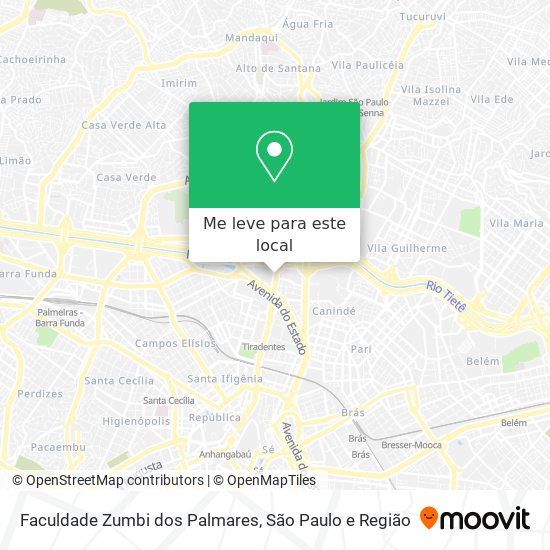 Faculdade Zumbi dos Palmares mapa