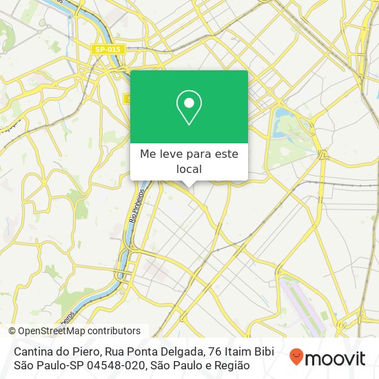 Cantina do Piero, Rua Ponta Delgada, 76 Itaim Bibi São Paulo-SP 04548-020 mapa