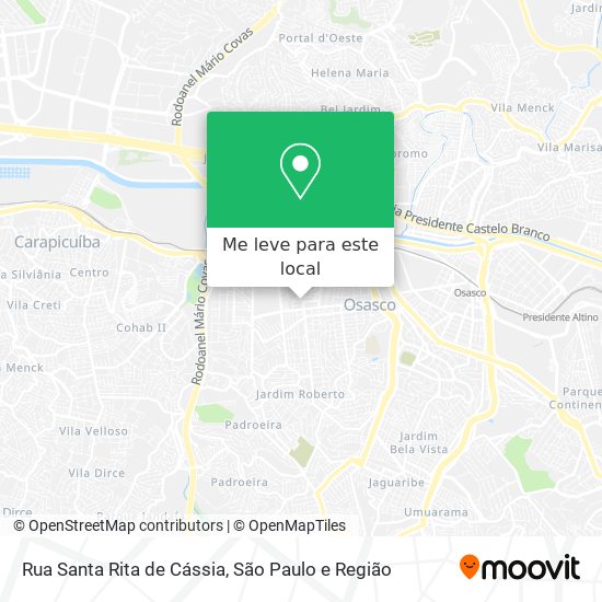 Rua Santa Rita de Cássia mapa