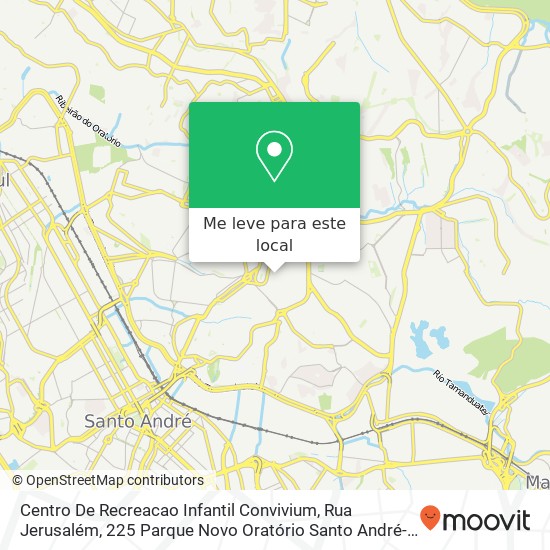 Centro De Recreacao Infantil Convivium, Rua Jerusalém, 225 Parque Novo Oratório Santo André-SP 09260-140 mapa