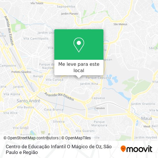 Centro de Educação Infantil O Mágico de Oz mapa