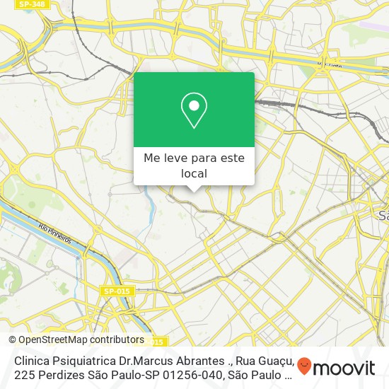 Clinica Psiquiatrica Dr.Marcus Abrantes ., Rua Guaçu, 225 Perdizes São Paulo-SP 01256-040 mapa