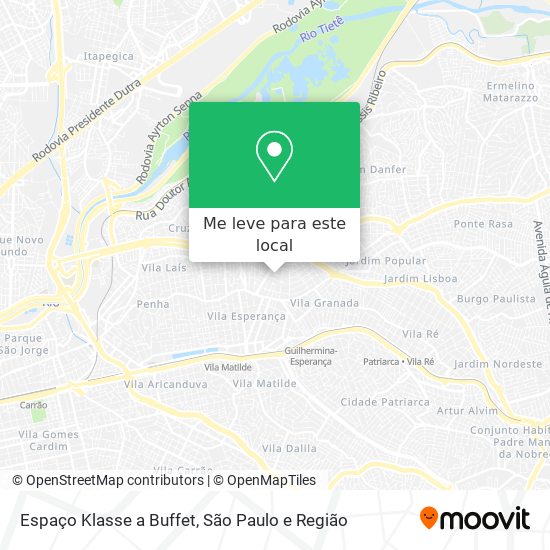 Espaço Klasse a Buffet mapa