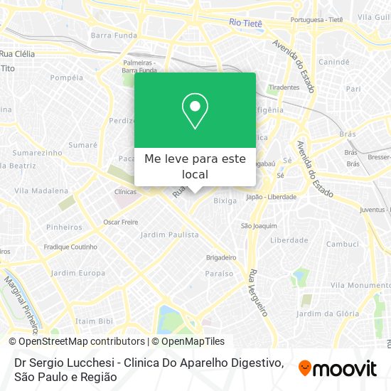 Dr Sergio Lucchesi - Clinica Do Aparelho Digestivo mapa