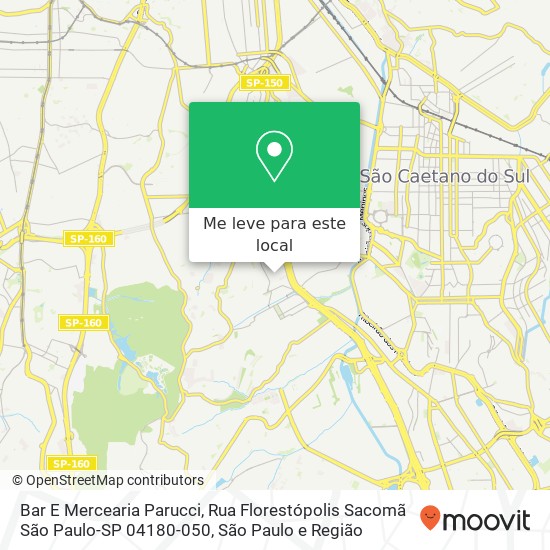Bar E Mercearia Parucci, Rua Florestópolis Sacomã São Paulo-SP 04180-050 mapa