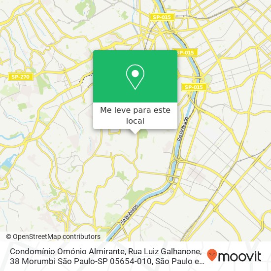 Condomínio Omónio Almirante, Rua Luiz Galhanone, 38 Morumbi São Paulo-SP 05654-010 mapa