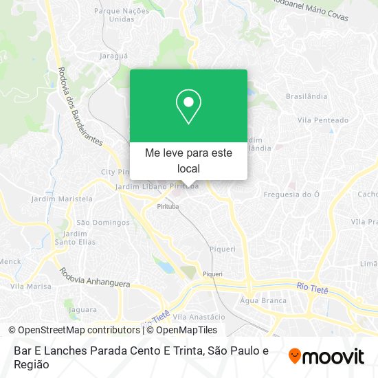 Bar E Lanches Parada Cento E Trinta mapa