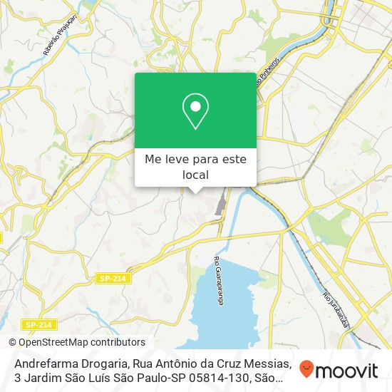 Andrefarma Drogaria, Rua Antônio da Cruz Messias, 3 Jardim São Luís São Paulo-SP 05814-130 mapa