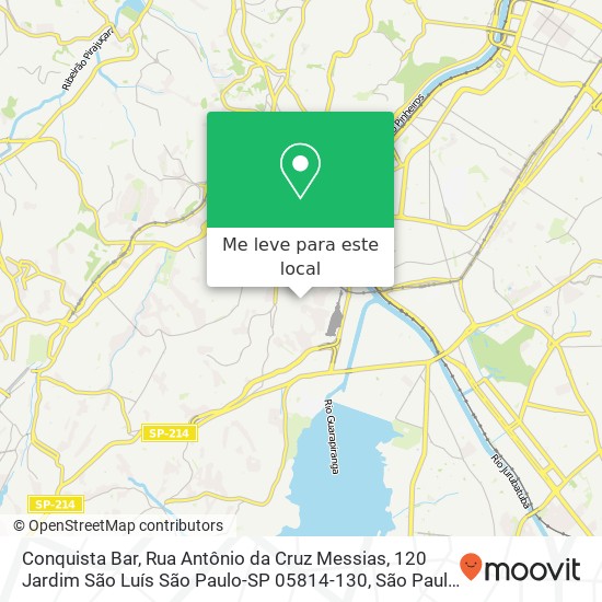 Conquista Bar, Rua Antônio da Cruz Messias, 120 Jardim São Luís São Paulo-SP 05814-130 mapa