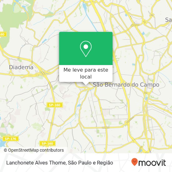 Lanchonete Alves Thome, Rua Tapaxanas, 74 Piraporinha Diadema-SP 09951-400 mapa