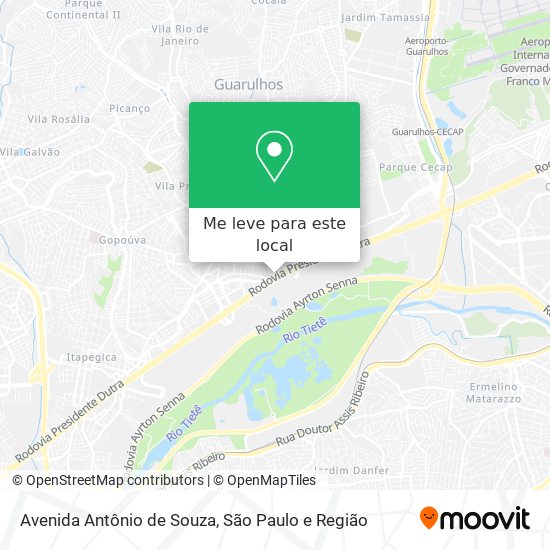 Avenida Antônio de Souza mapa