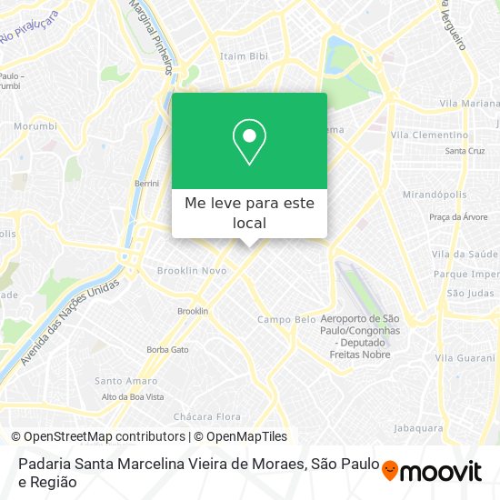 Padaria Santa Marcelina Vieira de Moraes mapa