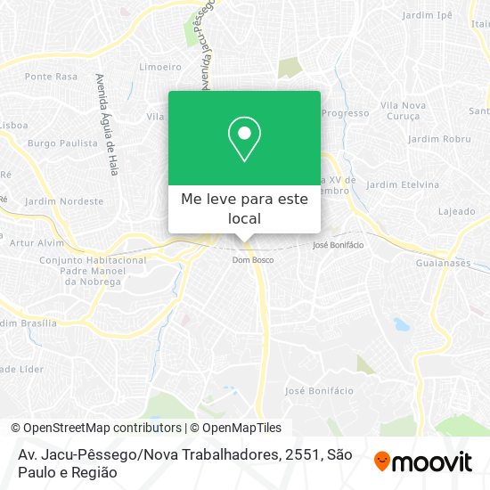 Av. Jacu-Pêssego / Nova Trabalhadores, 2551 mapa