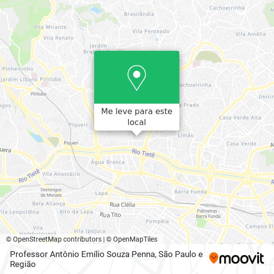 Professor Antônio Emílio Souza Penna mapa