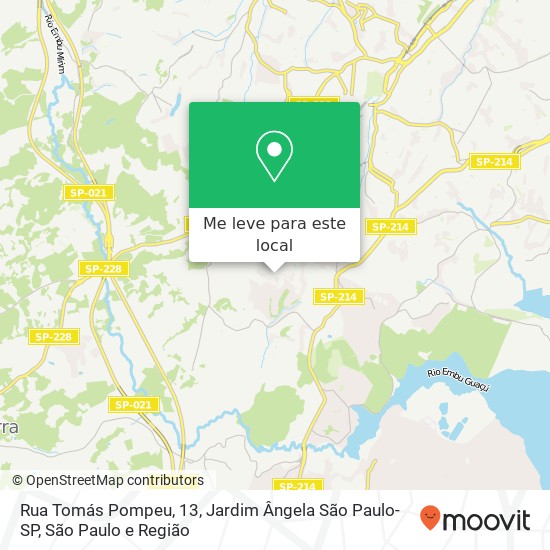 Rua Tomás Pompeu, 13, Jardim Ângela São Paulo-SP mapa